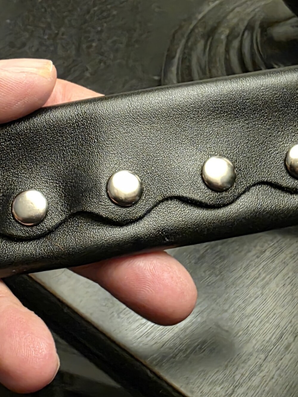 Harley-Davidson Black Leather Hair Pony Tail - Picture 3 of 7